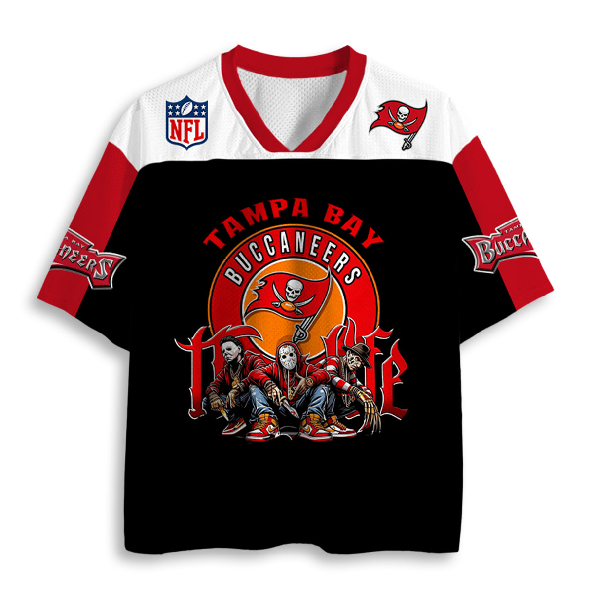 Tampa Bay Buccaneers Horror Characters Graphic Jersey Shirts