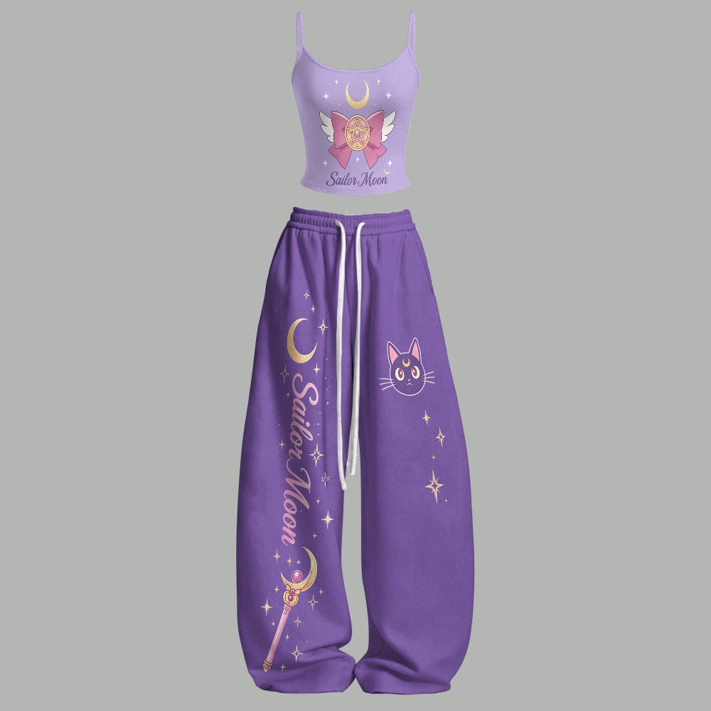 Sailor Moon Top & Elasticated Trousers Two-Piece Set