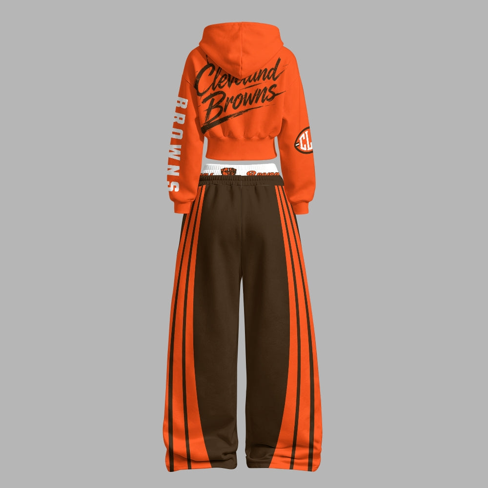 Cleveland Browns Zip-up hooded jacket and elastic-waist pants set | NFL
