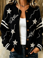 Women'S Casual Football Knitted Cardigan Top