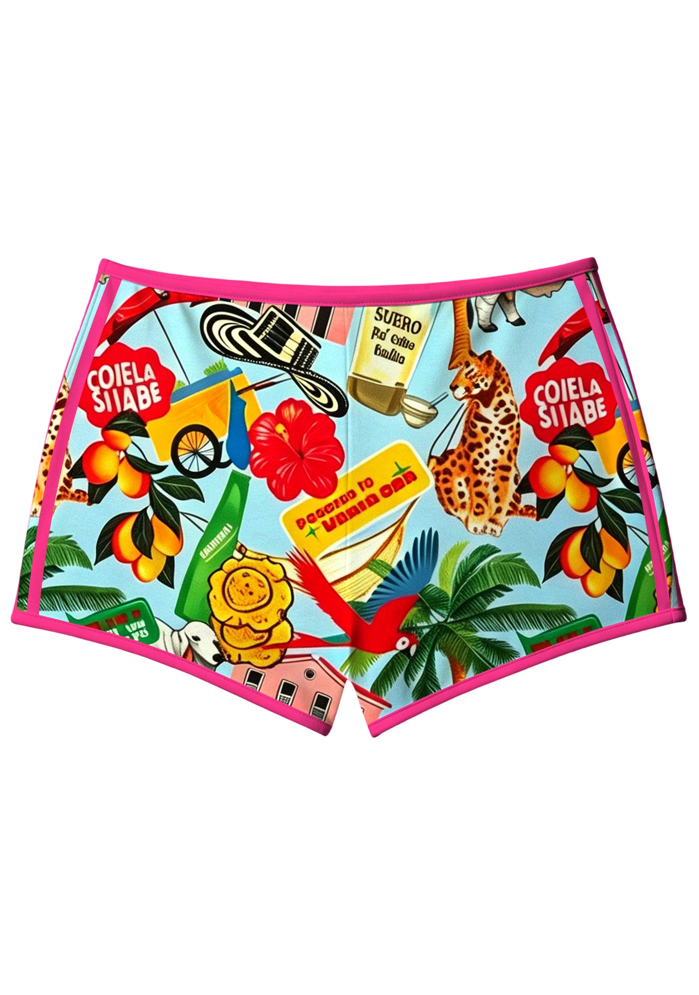 Colombian Tropical Folk Art Booty Shorts Secondary image