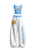 Argentina Sun of May Flag Tops & Elasticated Trousers Two-Piece Set
