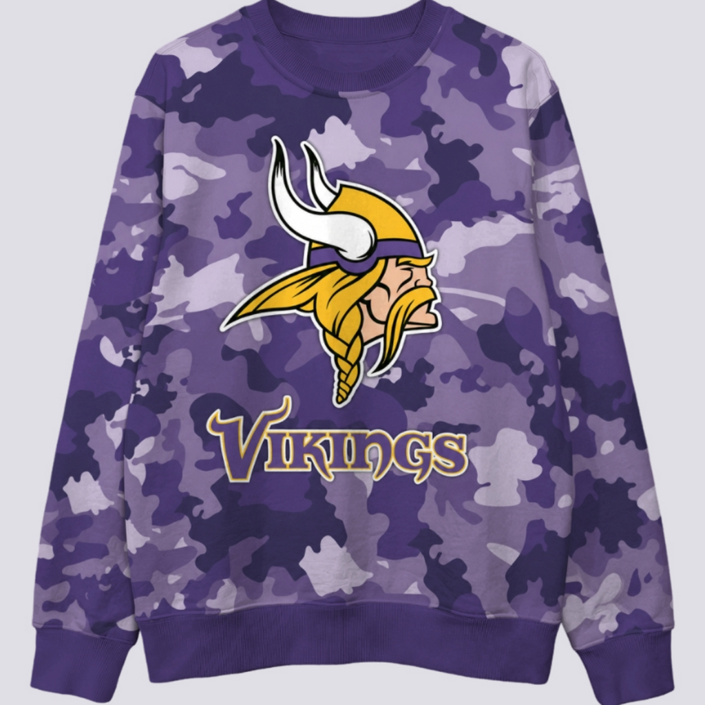 Minnesota Vikings Camo Graphic Crewneck Sweatshirt
