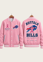 Buffalo Bills Breast Cancer Awareness Pink Ribbon Varsity Jacket
