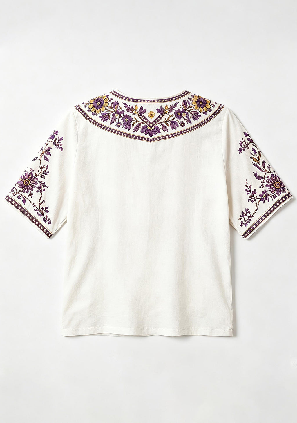 Boho Purple Floral Minnesota Vikings V-Neck Blouse