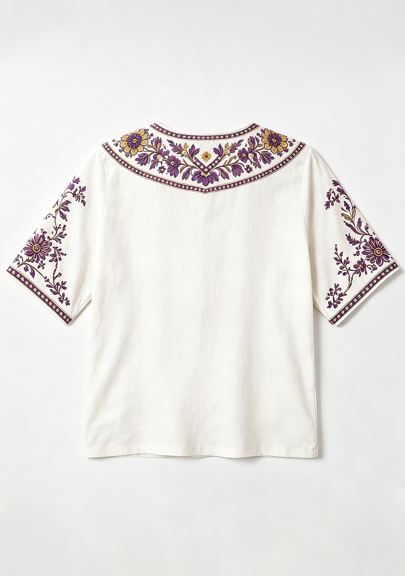 Boho Purple Floral Minnesota Vikings V-Neck Blouse