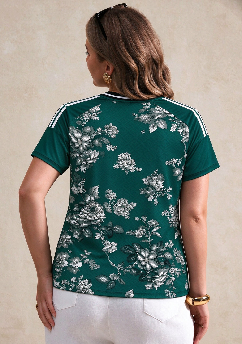 Women's Philadelphia Eagles Floral V-Neck T Shirt