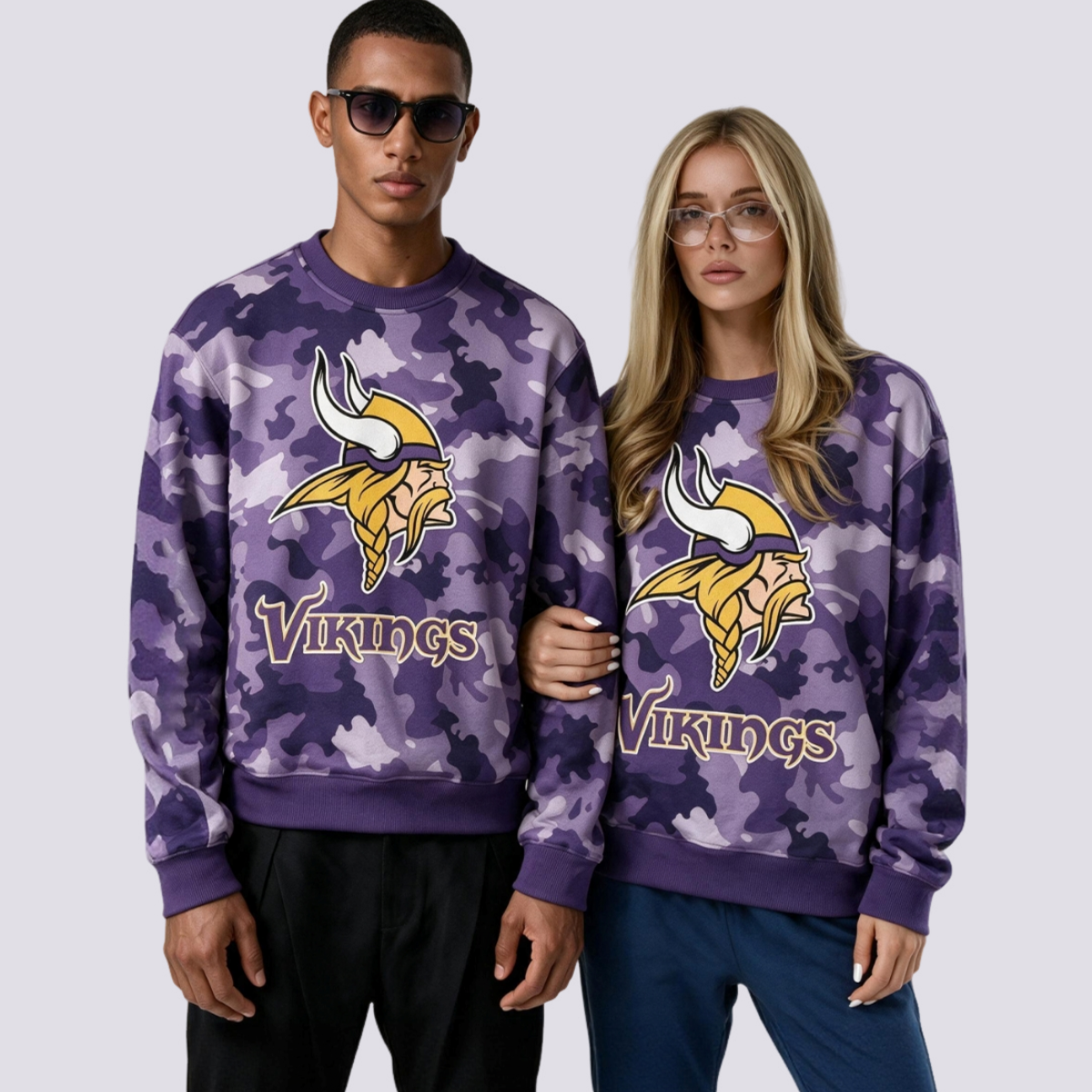 Minnesota Vikings Camo Graphic Crewneck Sweatshirt Main image