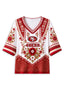 Women’s San Francisco 49ers Boho Floral V-Neck 3/4 Sleeve Shirt