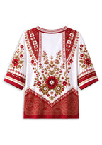 Women’s San Francisco 49ers Boho Floral V-Neck 3/4 Sleeve Shirt