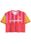 Retro Distressed Star Colombia Daisy Cropped Mesh Jersey Shirt