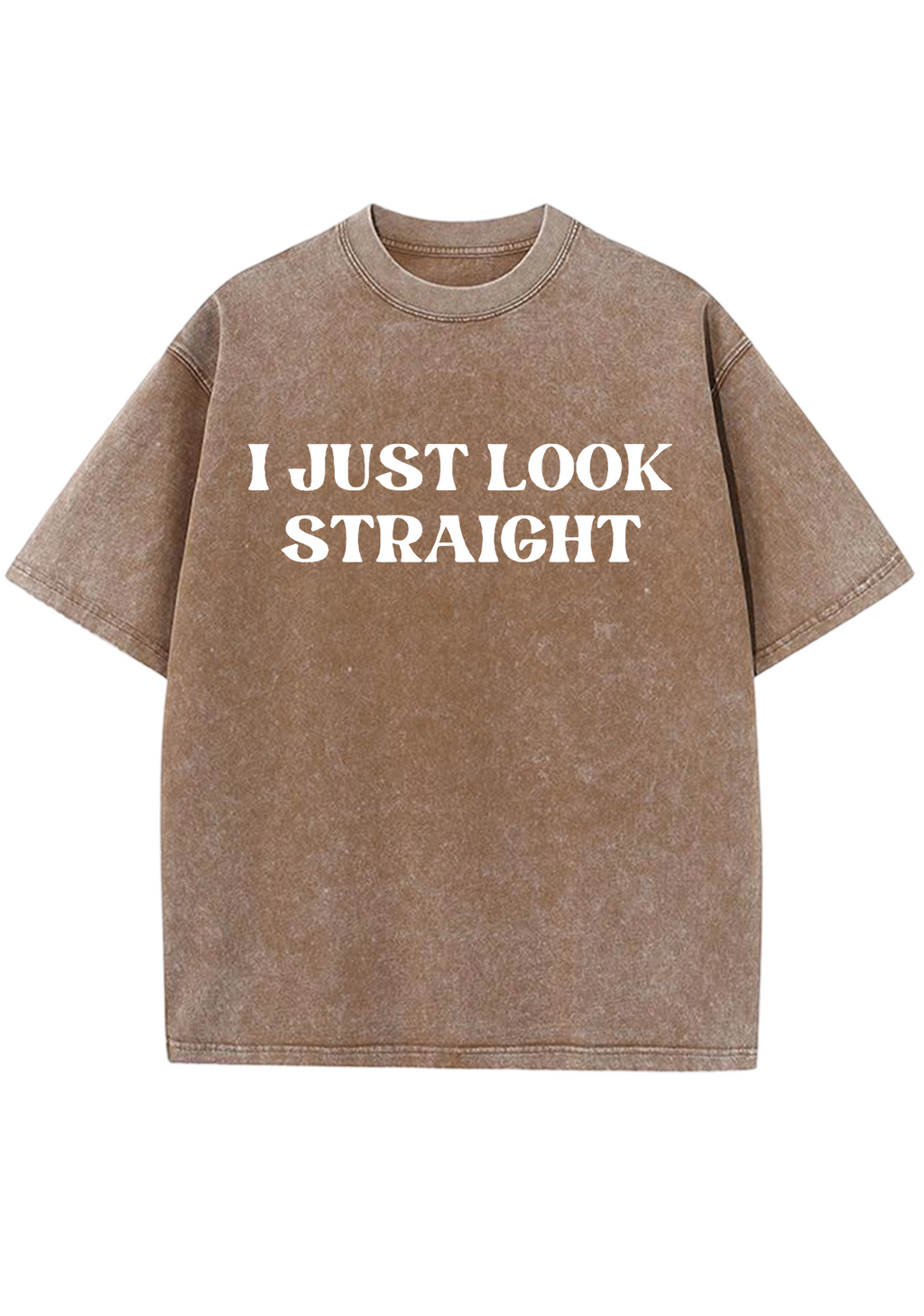 I Just Look Straight Y2K Washed Tee