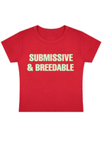 Submissive & Breedable Y2K Baby Tee