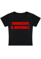 Submissive & Breedable Y2K Baby Tee
