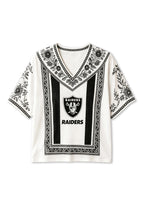 Boho Floral Las Vegas Raiders V-Neck Blouse
