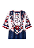 Women’s Houston Texans Boho Floral V-Neck 3/4 Sleeve Shirt