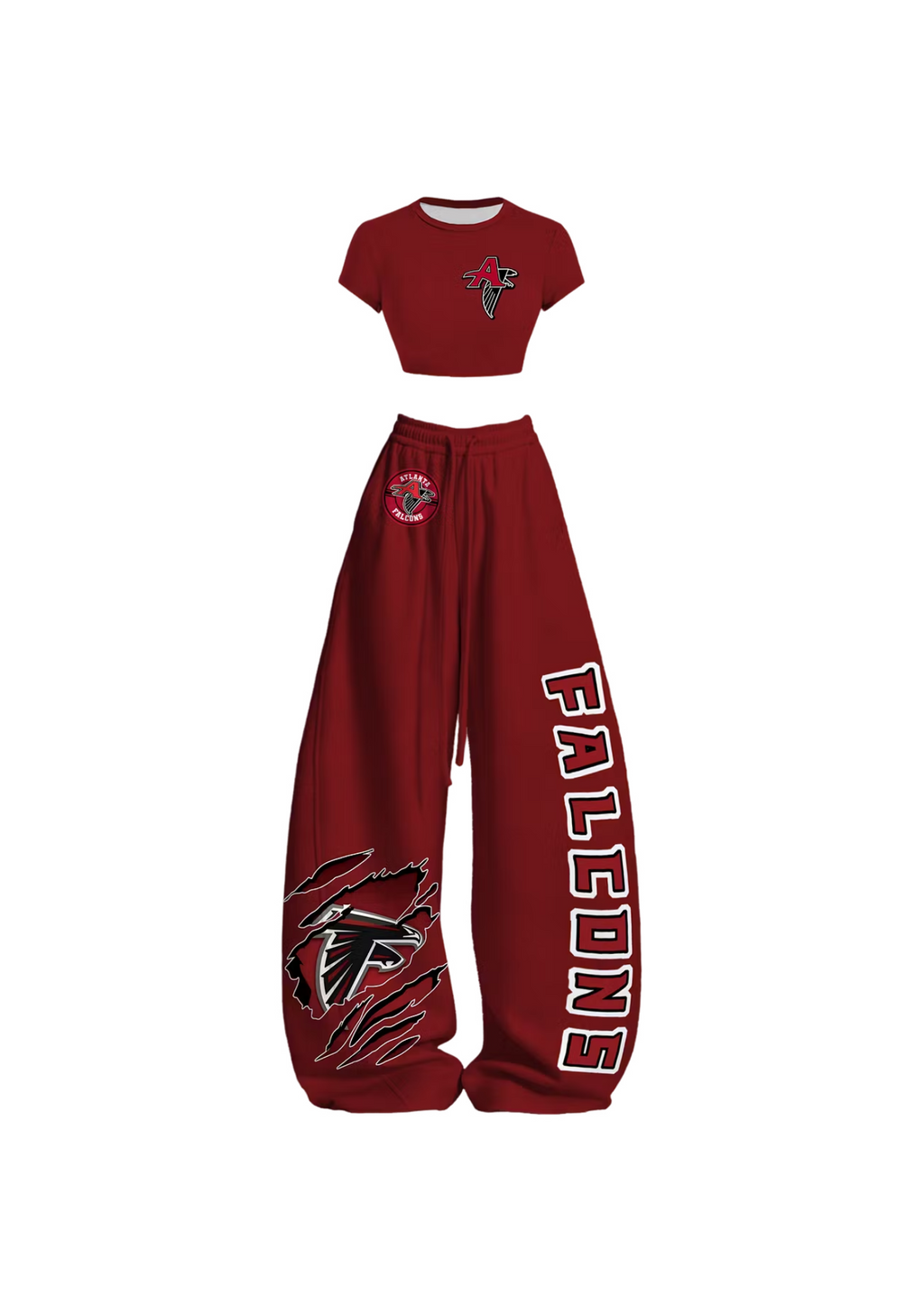 Atlanta Falcons Claw Rip Logo Tops & Elasticated Trousers Two-Piece Set