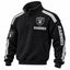 Las Vegas Raiders Black Button Henley Stand Collar Waffle Pullover Sweatshirt