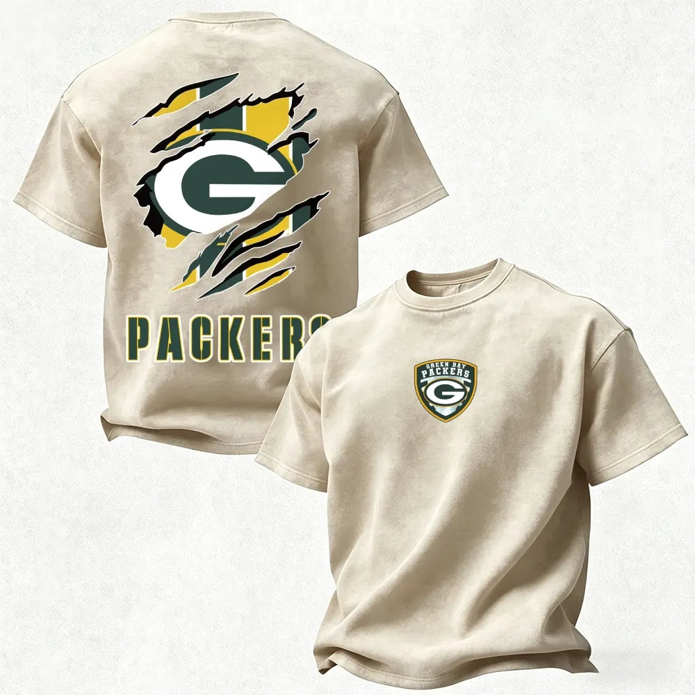 Green Bay Packers Printed Unisex 100% Pure Cotton Washed T-Shirt