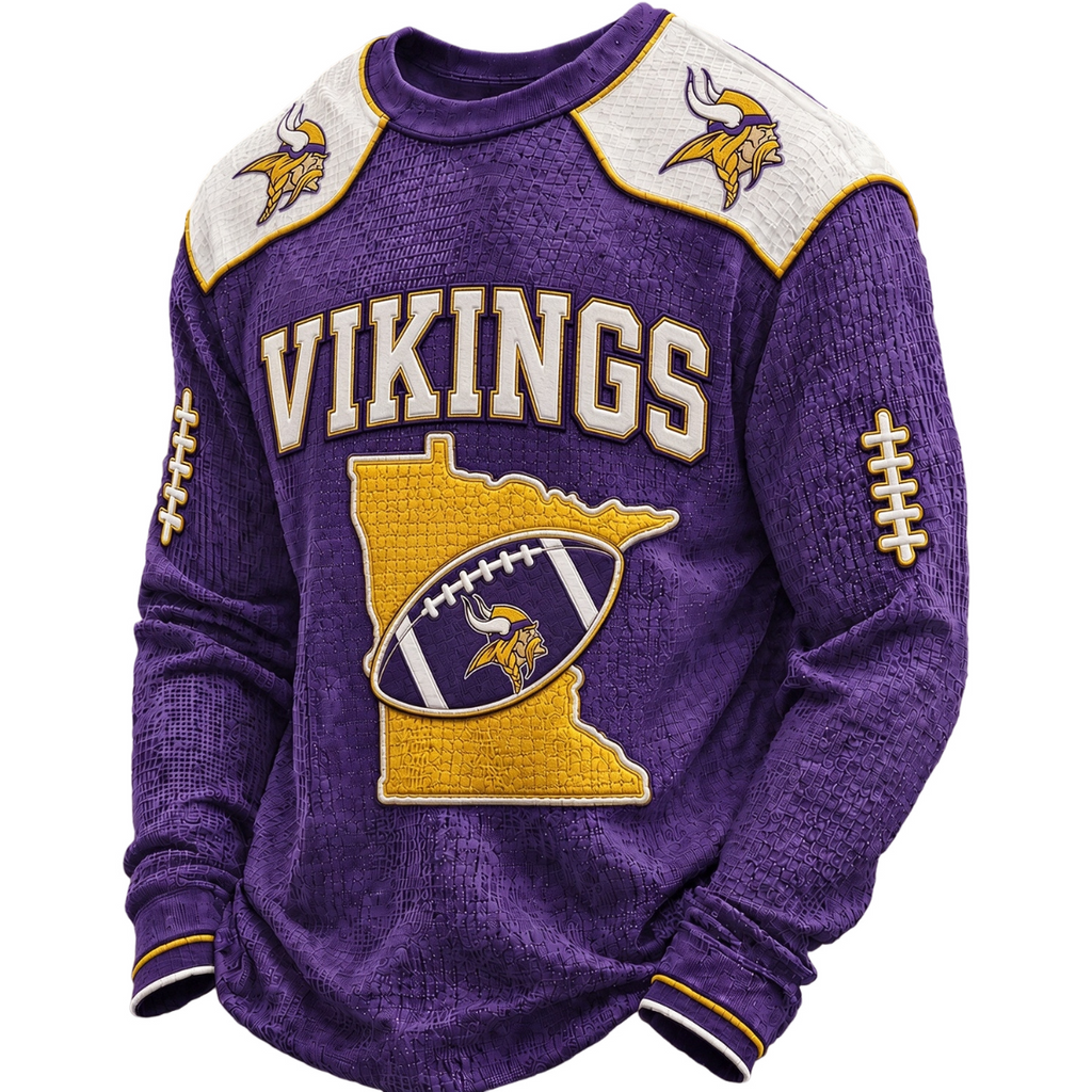 Minnesota Vikings Waffle Knit Long-Sleeve Sweatshirt