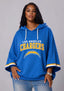 Women’s Los Angeles Chargers 3/4 Dolman Sleeve Hoodie