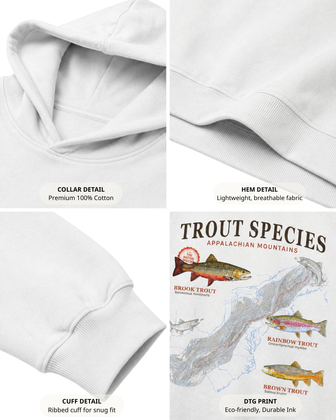 Trout Species Of The Appalachian Mountains HOODIE Secondary image