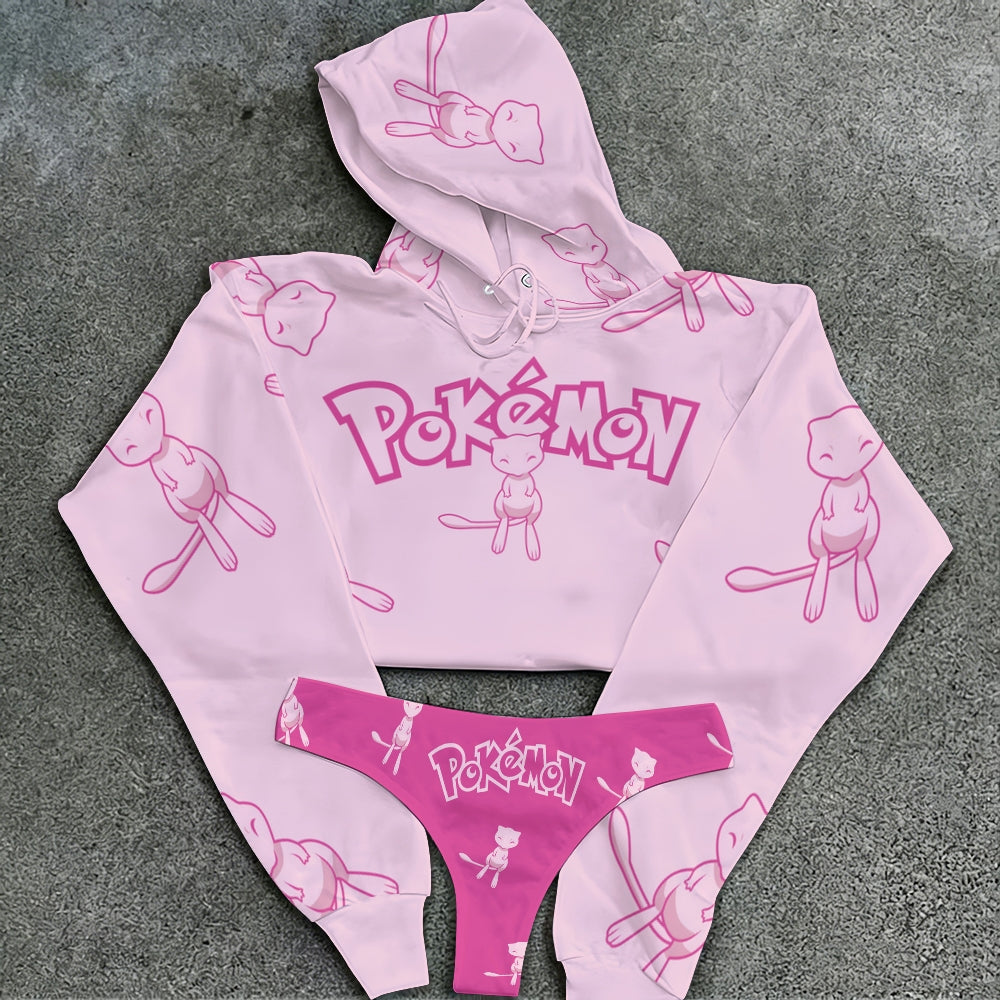Pokémon Women's Cropped Hoodie & Thong Sets