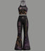 One Piece Halter Crop Top + High Waist Flared Pants Matching 2-Piece Set