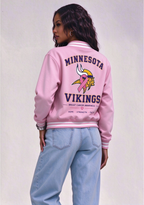 Minnesota Vikings Breast Cancer Awareness Pink Ribbon Varsity Jacket