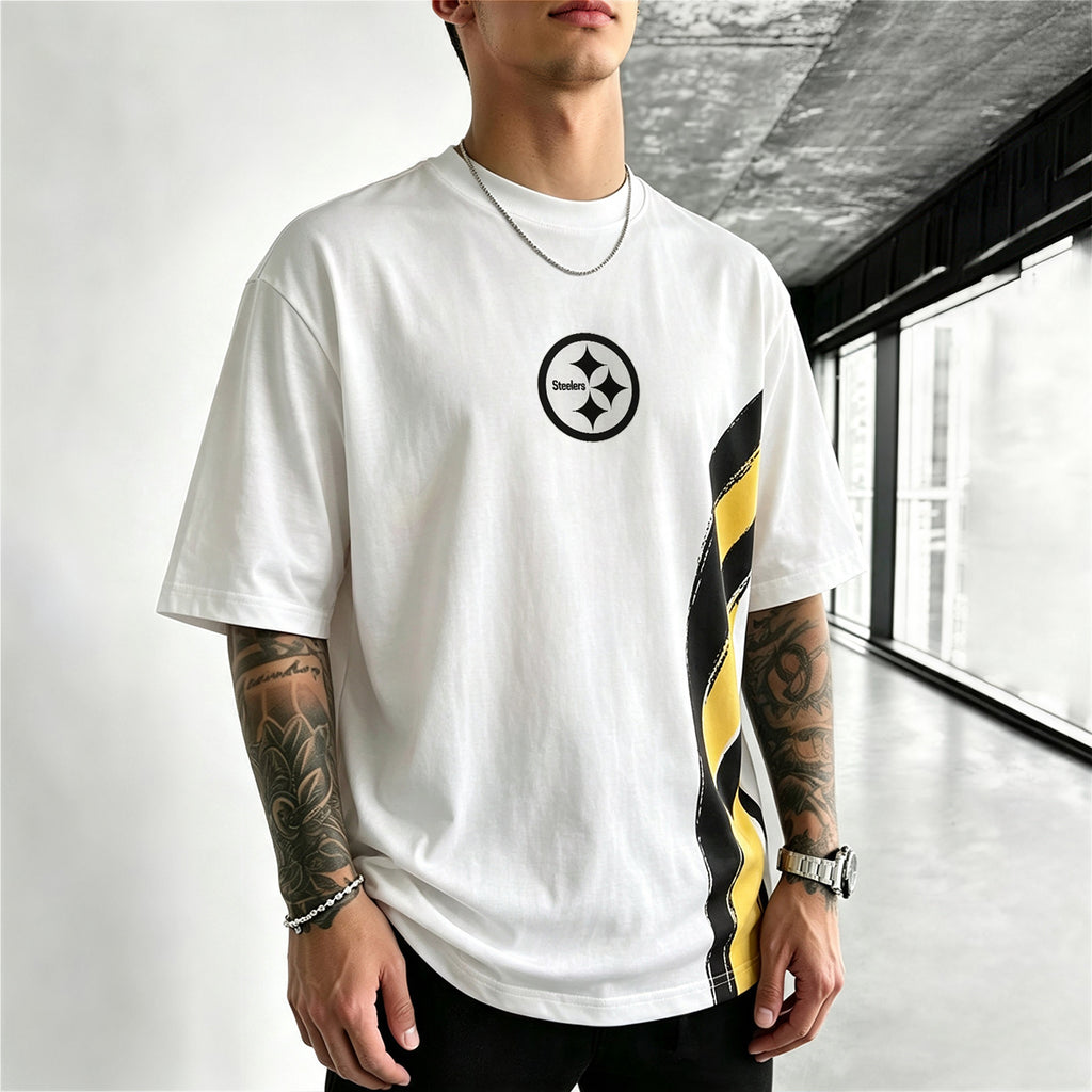Pittsburgh Steelers Helmet AFC Printed T-Shirt