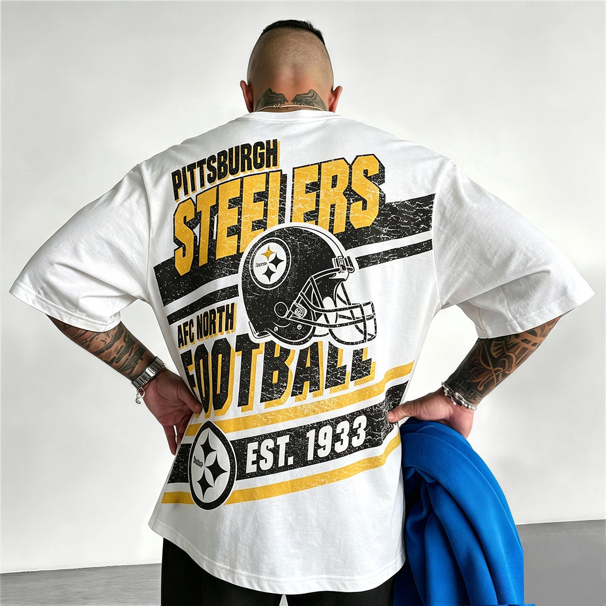 Pittsburgh Steelers Helmet AFC Printed T-Shirt