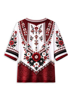 Women’s Arizona Cardinals Boho Floral V-Neck 3/4 Sleeve Shirt