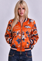 Women Denver Broncos Floral Print Zip Up Jacket Custom Name For Fan