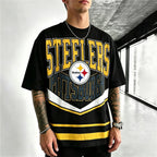 Pittsburgh Steelers Retro Distressed Logo Printed T-Shirt