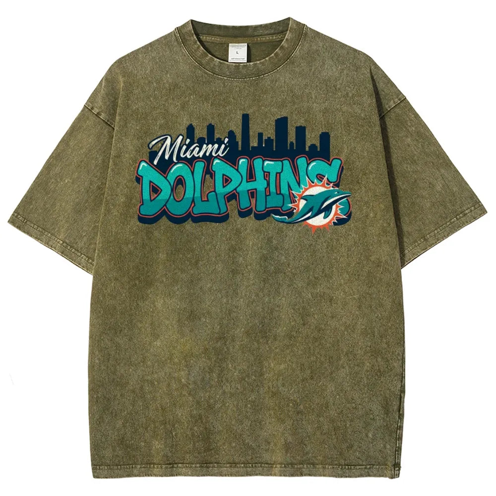 Miami Dolphins Unisex Vintage Washed T-shirt