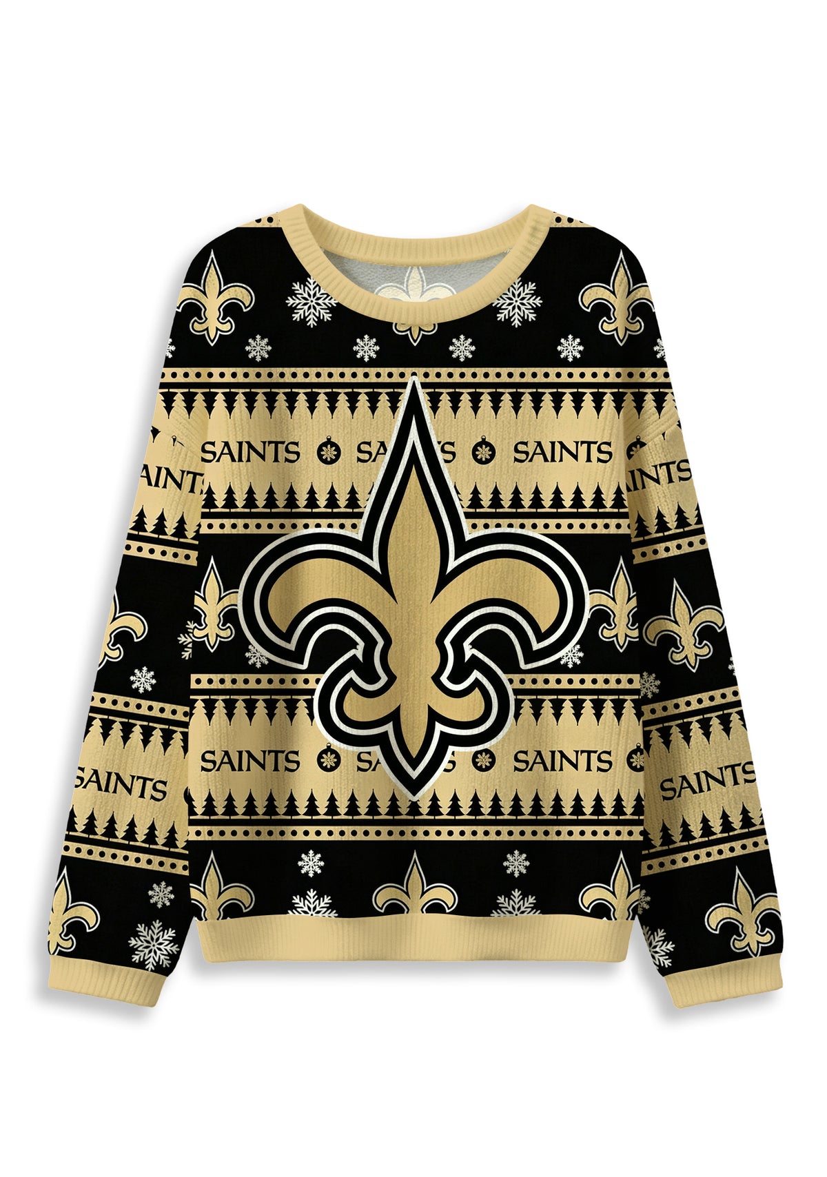 New Orleans Saints Skull Ugly Christmas Football Fan Sweatshirt