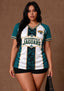 Women's Jacksonville Jaguars Floral Baroque Striped V-Neck T-Shirt