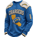 Los Angeles Chargers Waffle Knit Long-Sleeve Sweatshirt