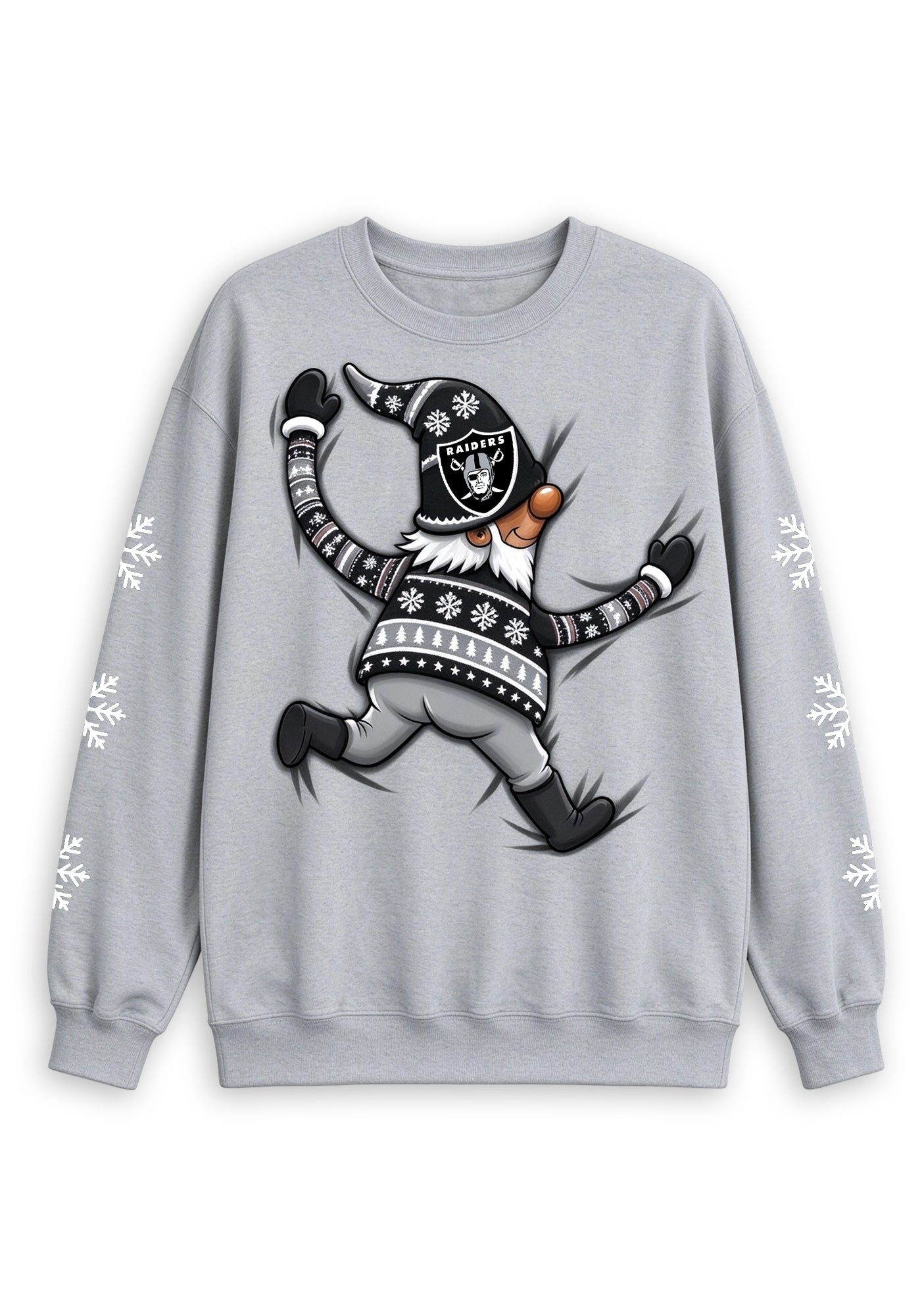 Women's Las Vegas Raiders Christmas Gnome Crewneck Sweatshirt Secondary image