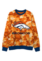 Denver Broncos Orange Camo Graphic Crewneck Sweatshirt
