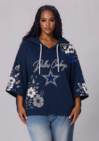 Women’s Dallas Cowboys Floral 3/4 Dolman Sleeve Hoodie