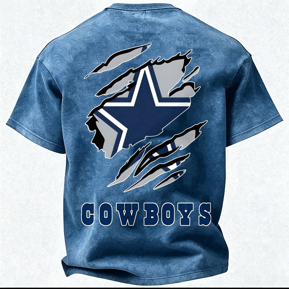 Dallas Cowboys Printed Unisex 100% Pure Cotton Washed T-Shirt