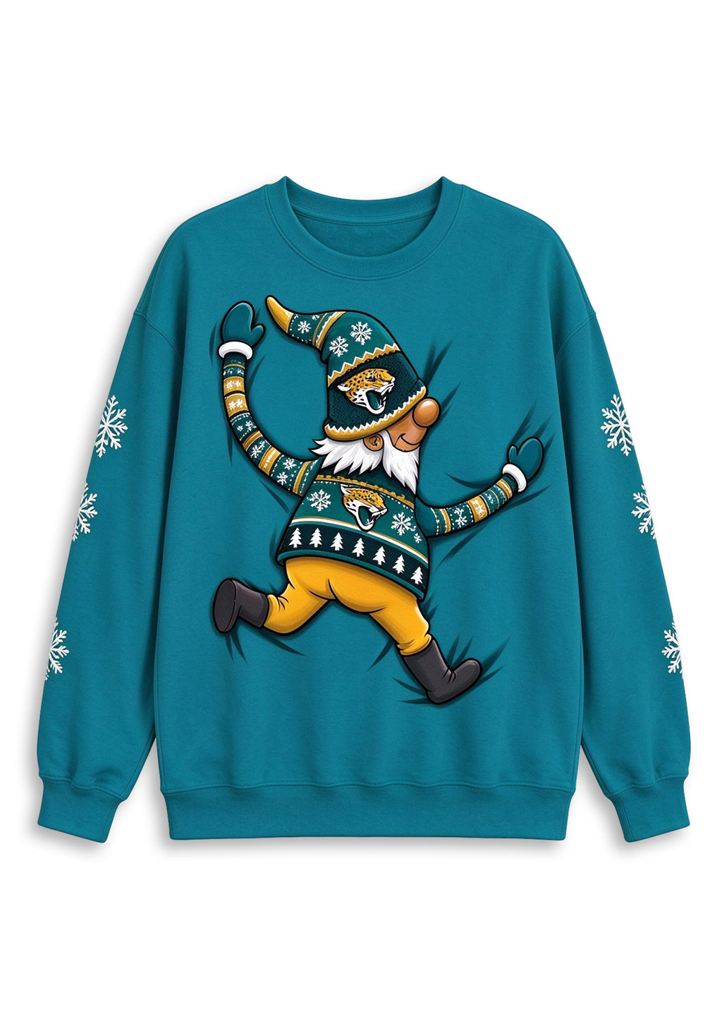 Women's Jacksonville Jaguars Christmas Gnome Crewneck Sweatshirt