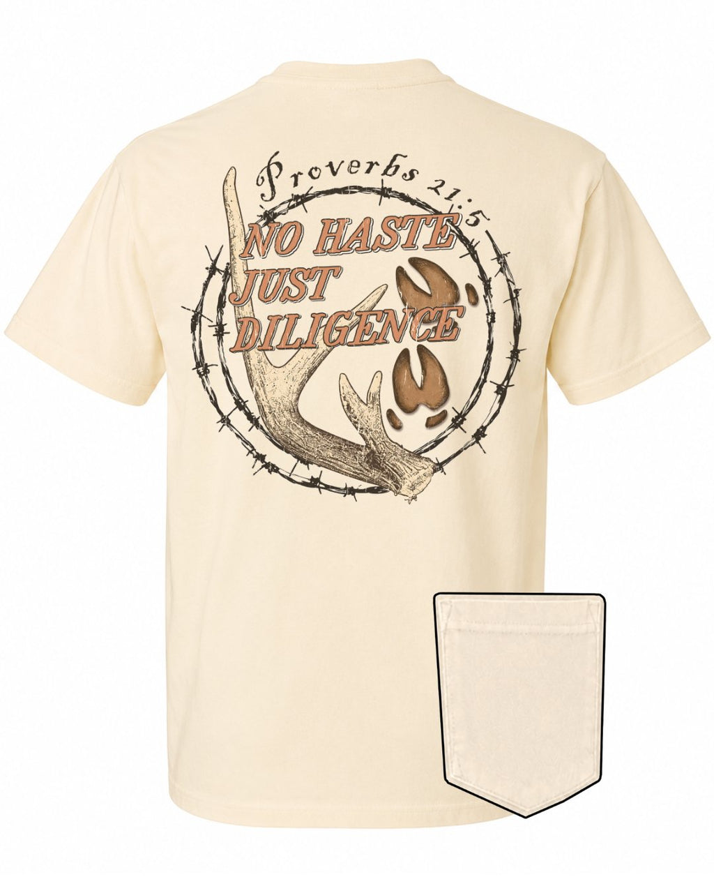 No Haste, Just Diligence POCKET Tee