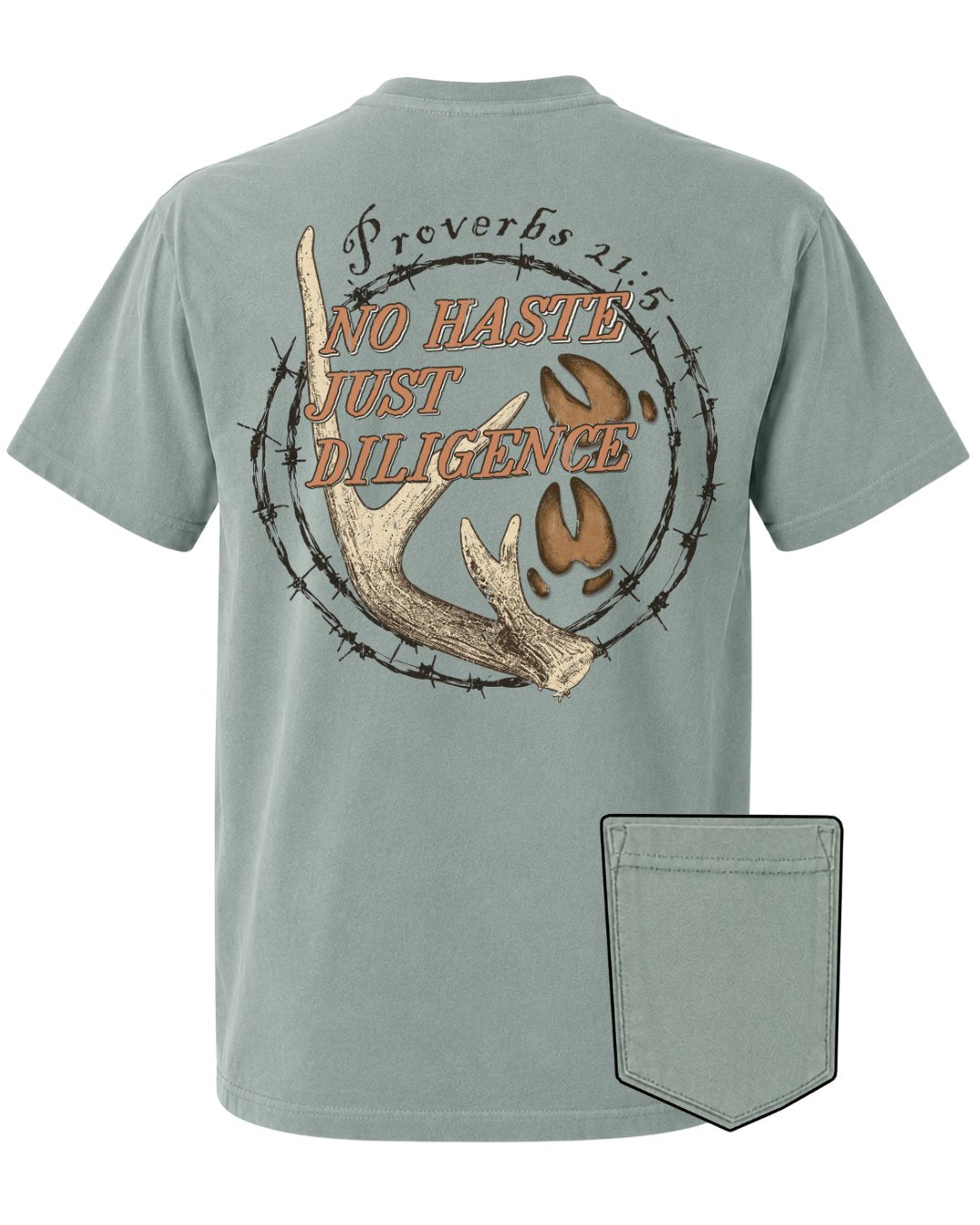 No Haste, Just Diligence POCKET Tee