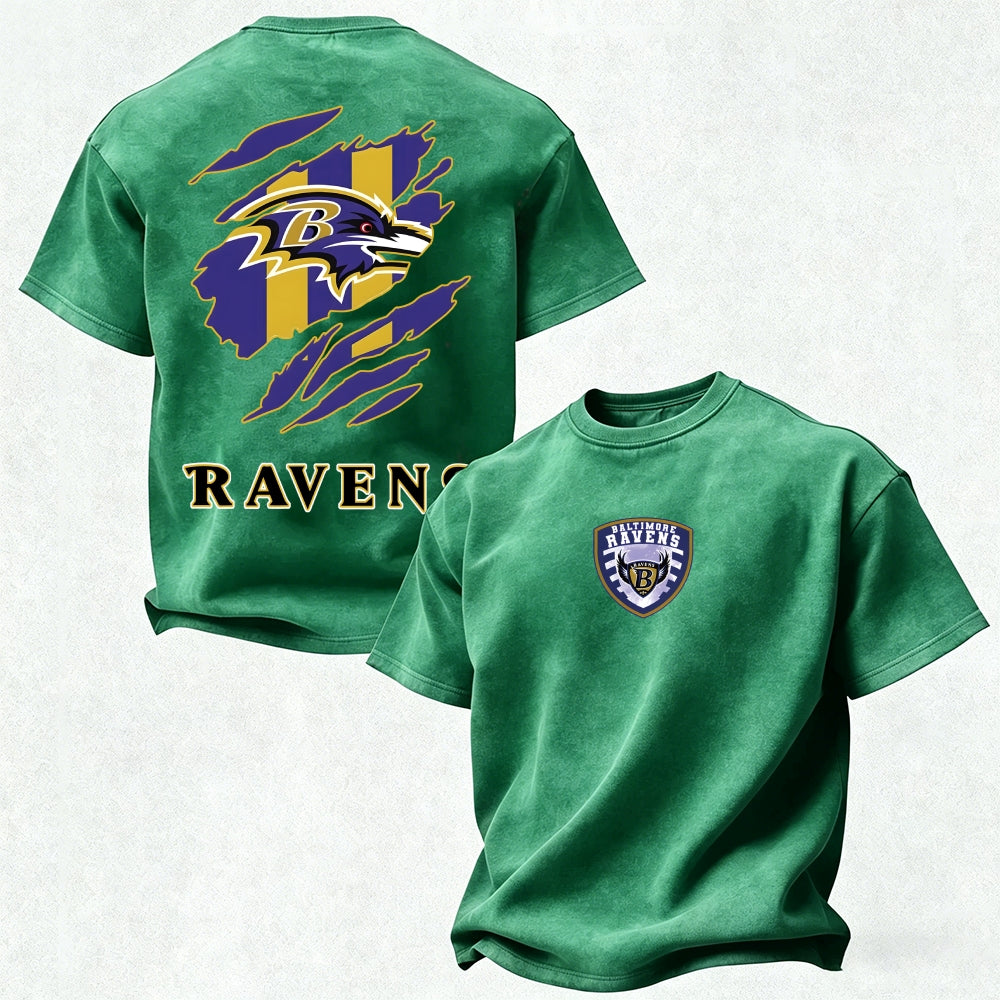 Baltimore Ravens Printed Unisex 100% Pure Cotton Washed T-Shirt