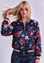 Women Houston Texans Floral Print Zip Up Jacket Custom Name For Fan