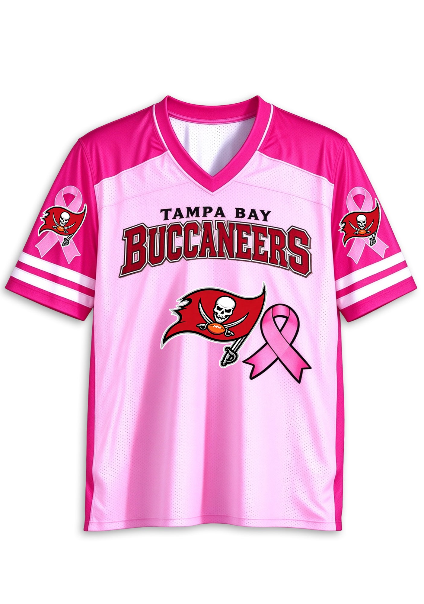 Women Tampa Bay Buccaneers Breast Cancer Awareness Pink Ribbon Mesh Jersey Secondary image