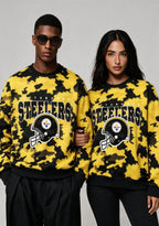 Pittsburgh Steelers Yellow Black Camo Graphic Crewneck Sweatshirt