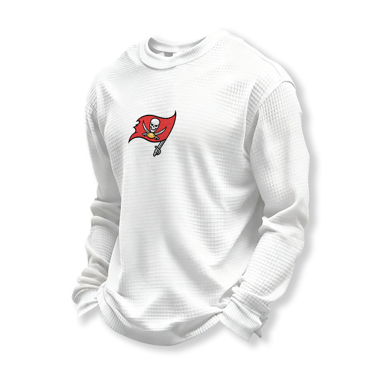 Tampa Bay Buccaneers Helmet Waffle Knit Crewneck Sweatshirt